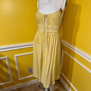 Ulla Johnson Light Yellow Midi Dress